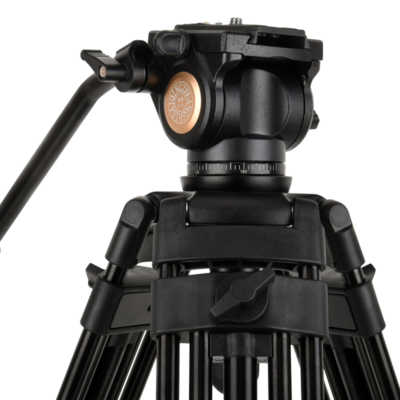 轻装时代Q880摄像机三脚架铝合金专业摄影支架单反三角架液压云台