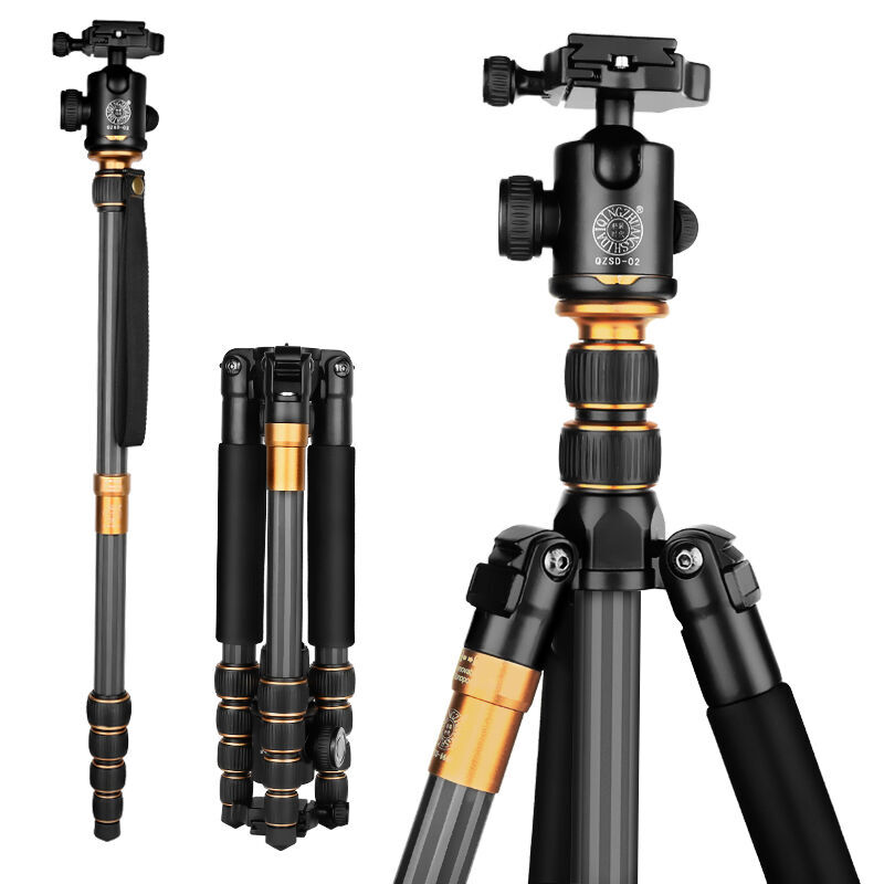QZSD Q666C Professional Flexible camera stand & monopod 1580mm portable carbon fiber Camera Tripod for digital and DSLR camera