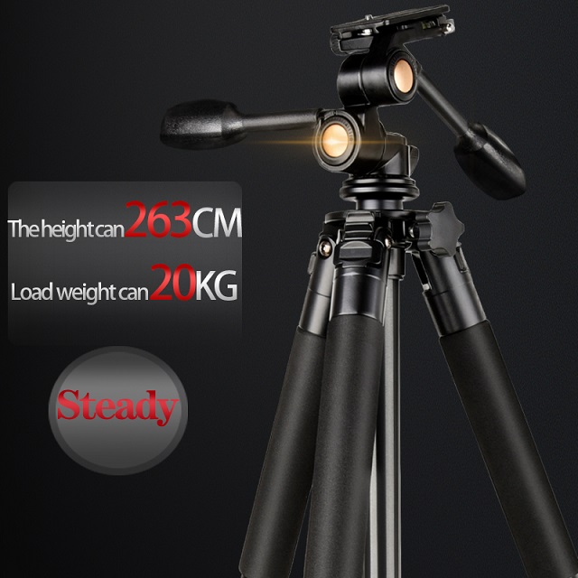 QZSD -Q620 DSLR 103.5 inch camera tripod &20kg load capacity heavy duty video tripod for telephoto lens with damping head
