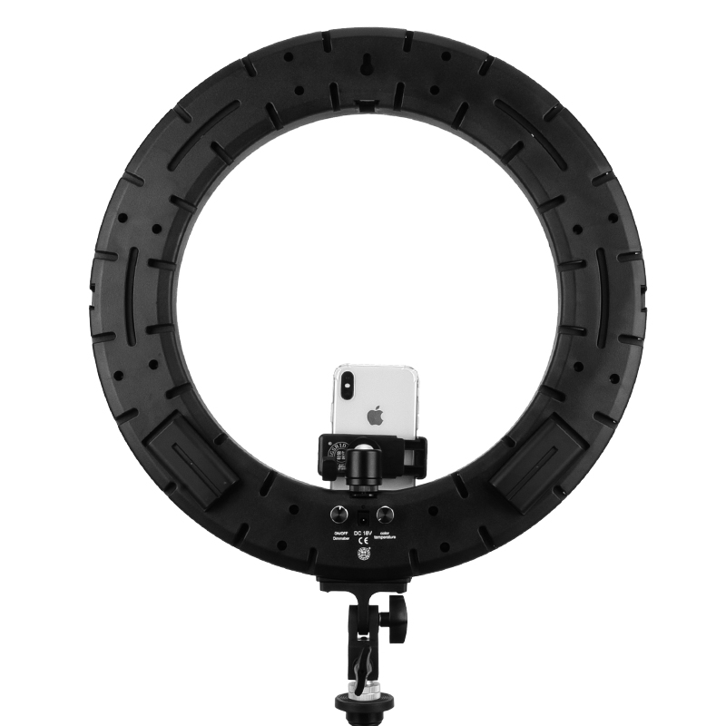 QZSD 46CM 18 inch LED Ring Light  Photographic Lighting LED Circle Ring Light Lamp Live Shooting Studio Color Makeup Professional Video Phone Camera Selfie stick