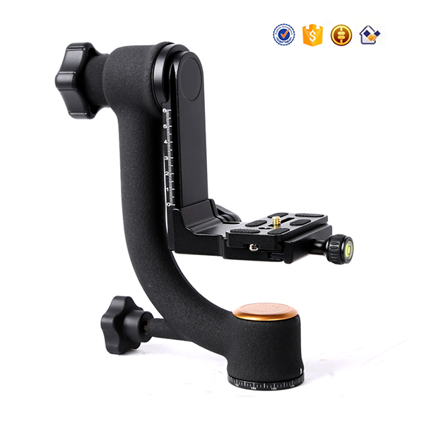  QZSD Q45 Heavy Duty Gimbal Tripod Head for Camera Telephoto Lens PRO 360-degree Damping Panorama Bird-Swing with Quick Release Plate