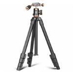 QZSD Q160S 50'' 3KG Load Professional Pan Ball head ABS Aluminum Travelling Tripod for DSLR Digital Video Camera 